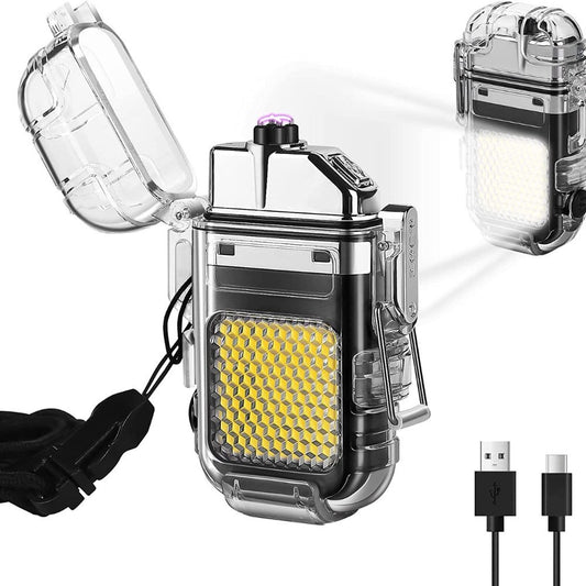Windproof and Waterproof Rechargeable Lighter ARC Electric USB Camping Flash light